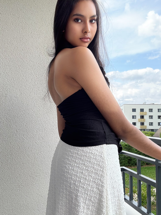 Haut à volants barbe à papa