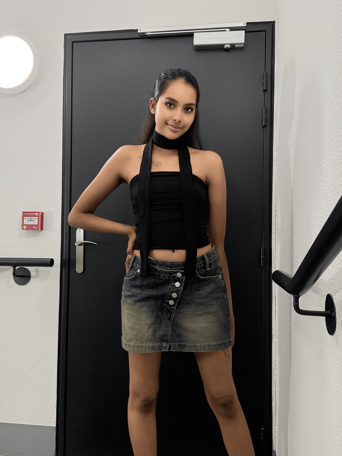 Mini jupe en jean taille basse
