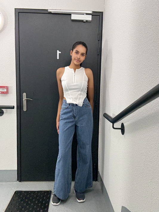 Pantalon en jean ample et large