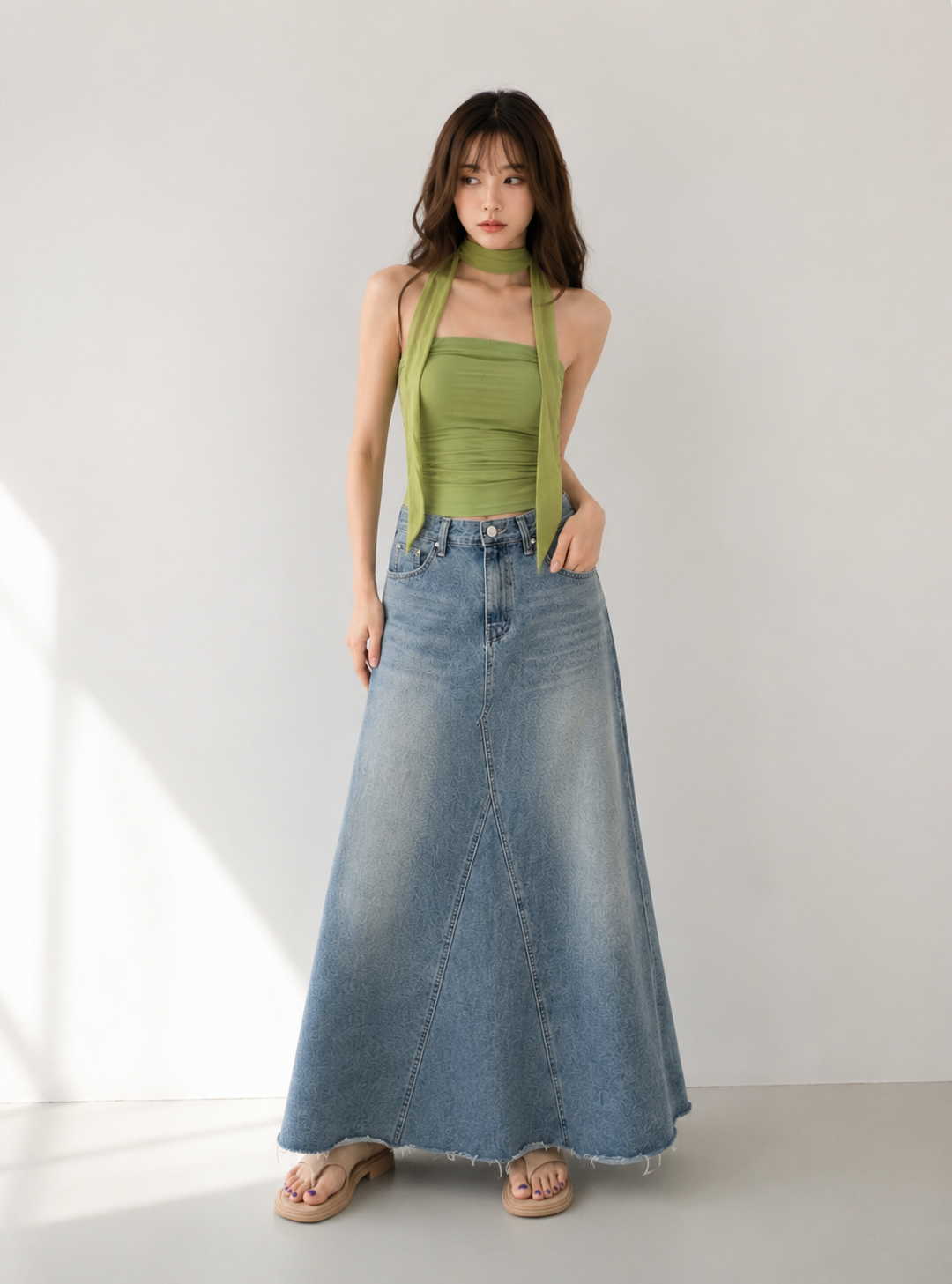 Céleste Light Denim Skirt