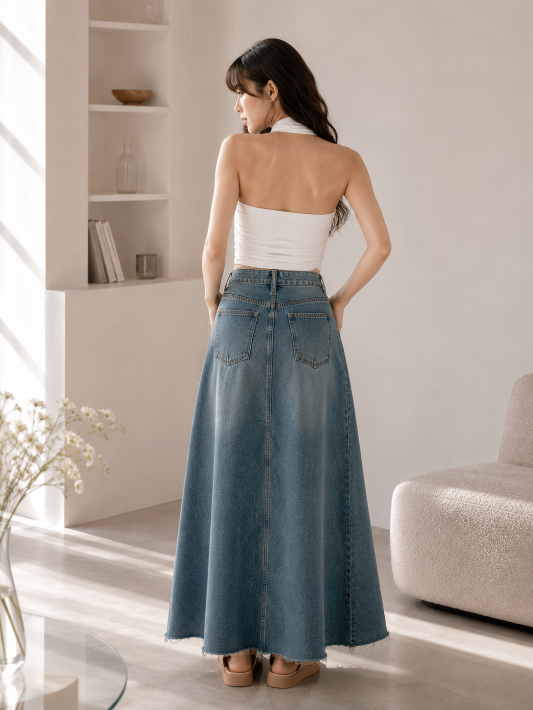 Céleste Light Denim Skirt